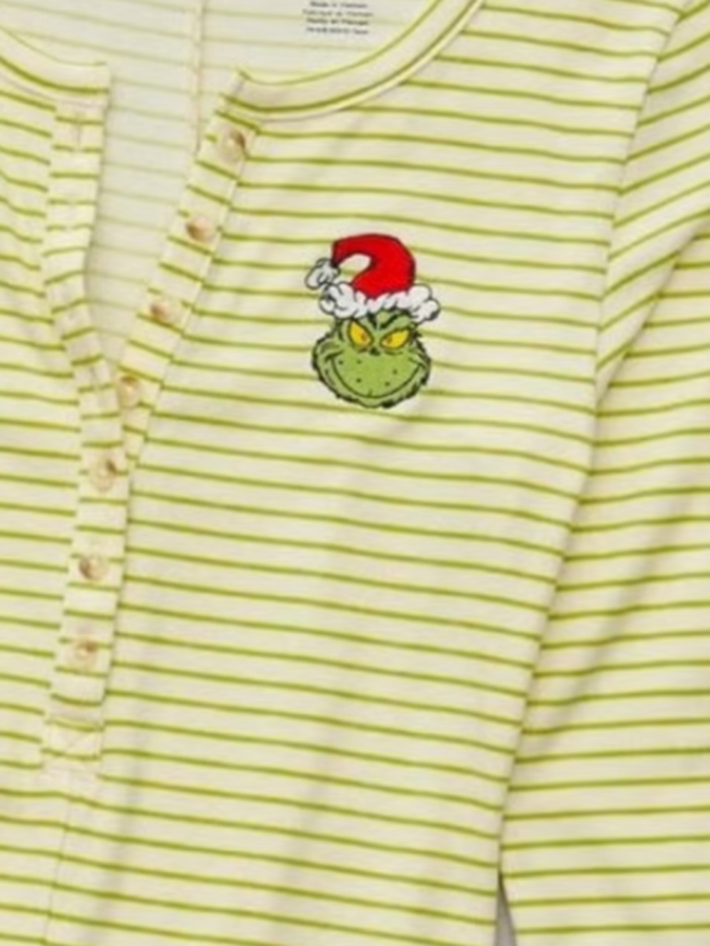 American Eagle The Grinch Holiday Henley Romper Pajamas NWT Medium - Picture 2 of 3